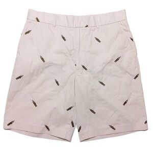 J. McLAUGHLIN‎ Men's Embroidered Golf Bag Shorts Chino Khaki ~ Fits 32
